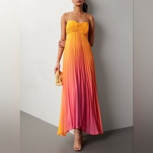 Elegant Orange and Pink Maxi Dress